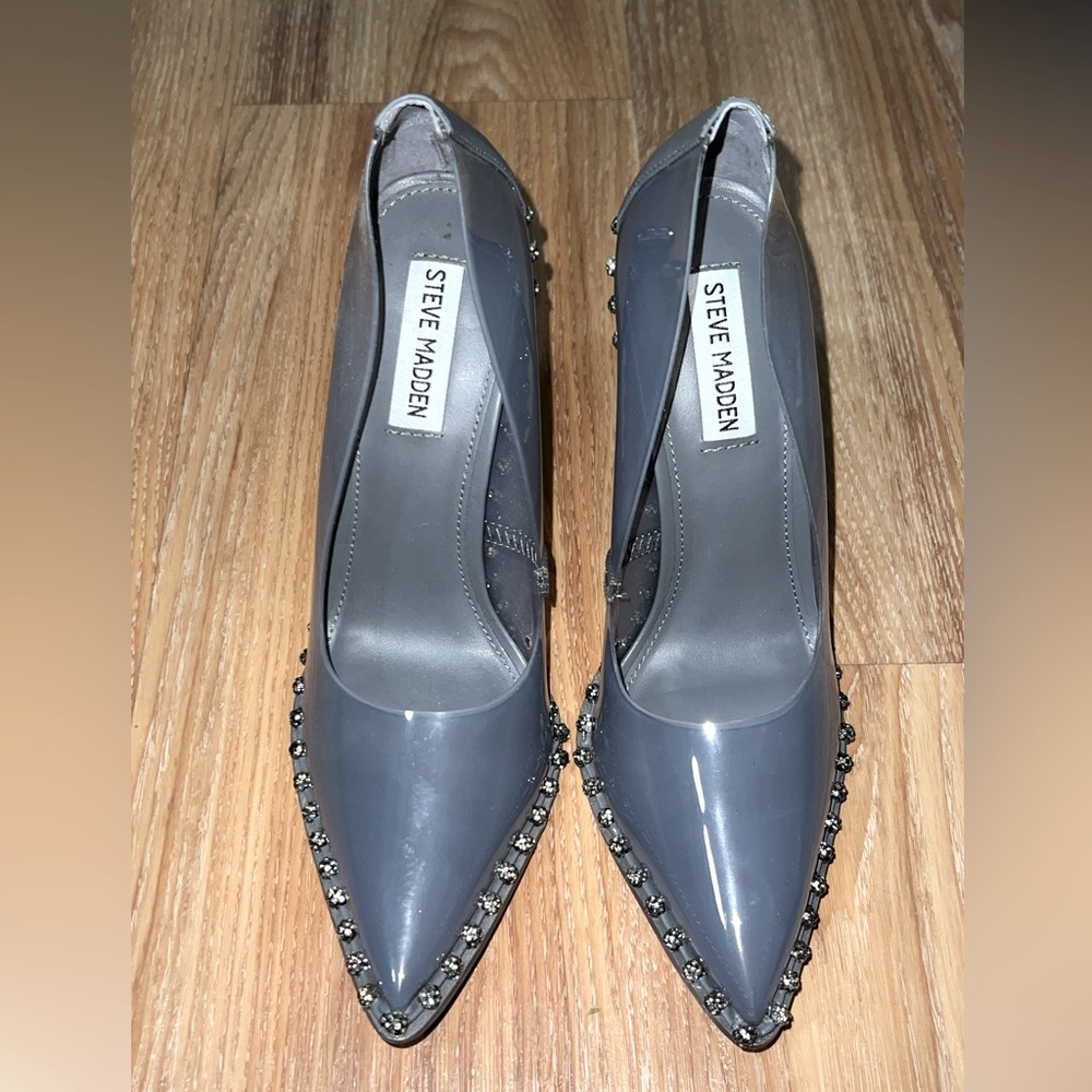 Brand new Steve Madden clear with rhinestone